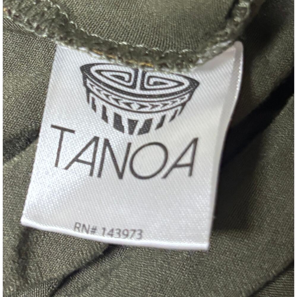 Tanoa Girls 14 Tribal Print Dress Olive Green Gold Short Sleeve Tribal Samoan - Picture 8 of 8